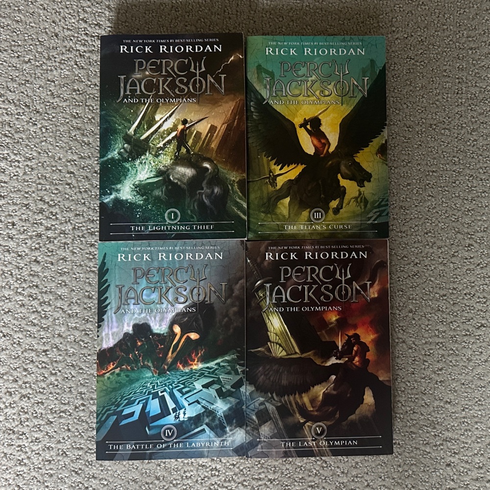 Percy Jackson Book Set by Rick Riordan - Books 1,3,4 & 5. 4 Piece Set.